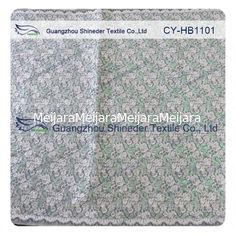 Chine La double couleur verte Matalic a brodé le tissu de dentelle/tissu de couture fournisseur