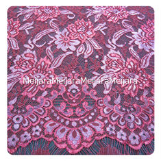 Chine Tissu en nylon de dentelle d'argent rouge de Chantilly, équilibre de dentelle de cil pour la robe des femmes fournisseur