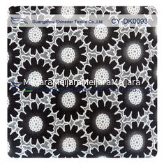 Chine Grand tissu floral noir de dentelle de coton de mode, polyester du coton 50% de 50% fournisseur