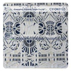 Chine Grand tissu géométrique blanc et noir de dentelle de polyester de coton, 1,45 - 1.5m fournisseur