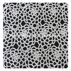 Chine Tissu antique de dentelle de broderie de polyester de bout droit, fleur blanche fournisseur