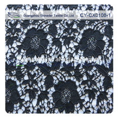 Chine Tissu en nylon blanc/de noir couleur de coton de robe florale, dentelle brodée fournisseur