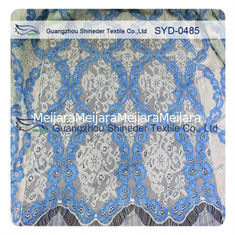 Chine Tissu de dentelle attaché par robe de femmes, tissu en nylon de dentelle de coton de double ton cranté fournisseur