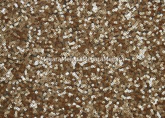 Chine Tissu perlé lavable de dentelle avec les paillettes brillantes CY-XP0002 de couleur d'or fournisseur