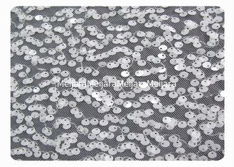 Chine Tissu perlé qui respecte l'environnement de dentelle avec les paillettes brillantes blanches CY-XP0003 fournisseur