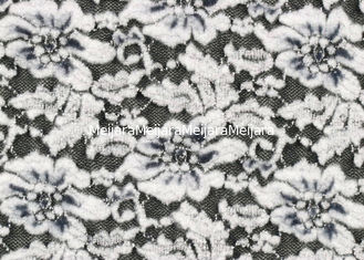 Chine Dentelle balayée de fleur blanche étirable, tissu en nylon CY-LQ0003 de Spandex de rayonne fournisseur