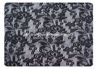 Chine Tissu 100% de dentelle de polyester de noir pour des chemises de nuit, lingerie CY-CT8562 fournisseur