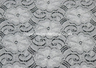 Chine Tissu en nylon beau CY-LW0783Y élégant de Spandex de dentelle élastique blanche fournisseur
