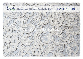 Chine La fleur blanche a brodé le coton de tissu de dentelle/CY-CX0019 en nylon/métallique fournisseur