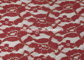Chine Tissu métallique rouge étirable de dentelle pour le GV de la robe de mariage CY-LW0791 fournisseur