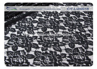 Chine Tissu en nylon de dentelle de coton noir de fleur, nylon de 65% + coton CY-LW0016 de 35% fournisseur