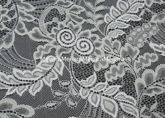 Chine Floral blanc de tissu en nylon populaire élégant de dentelle pour la robe de mariage fournisseur