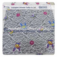Chine Tissu multicolore élastique de dentelle de broderie fournisseur
