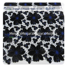 Chine Largeur brodée antistatique de noir de tissu de dentelle matériel de polyester de 130 - de 135cm fournisseur