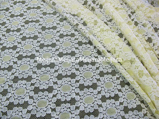 Chine Floral en nylon de point de tissu de dentelle de coton jaune mou tricoté pour la robe CY-DK0034 de dentelle fournisseur