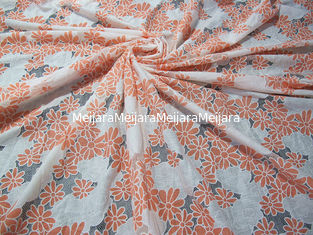 Chine Coton jaune/orange floral deux de tissu de dentelle de polyester modifient la tonalité la dentelle de burn-out fournisseur