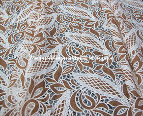 Chine Maille bleue de feuille de tissu de dentelle de polyester de coton avec la teinture qui respecte l'environnement (CY-DK0024) fournisseur