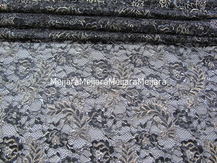 Chine Bleu métallique de tissu de dentelle de cru, tissu floral en nylon SYD-0002 de dentelle de Tulle fournisseur
