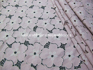 Chine Tissu en nylon de dentelle de coton lourd floral/tissu blanc SYD-0005 de dentelle de bout droit fournisseur