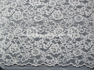 Chine Dentelle en nylon attachée nuptiale blanche de rayonne de coton tricotée par tissu de dentelle pour l'habillement fournisseur