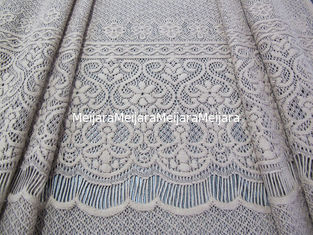 Chine Fleur épaisse de tissu extensible en nylon de dentelle de coton tricotée par cil gris pour Madame Dress fournisseur
