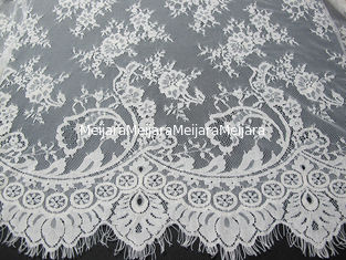 Chine Équilibre en nylon mol de dentelle de cil de coton, tissu de dentelle de blanc de robe de mariage fournisseur