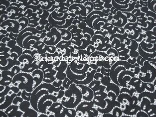 Chine Azo écologique SYD-0036Z de teinture libre de fleur de coton de tissu en nylon noir de dentelle fournisseur