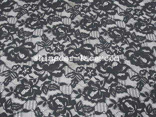Chine Conception unique douce SYD-0177 de fleur de Handfeel de coton de tissu en nylon noir de dentelle fournisseur