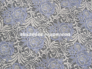 Chine Grande conception de fleur de coton de dentelle de rayonne en nylon mauve-clair et blanche de tissu pour la mode SYD-0183 fournisseur