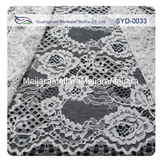 Chine Le tissu de dentelle de fleur de Chantilly attaché par robe noire/a brodé le tissu de dentelle fournisseur