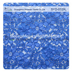Chine Le bleu a attaché le tissu de dentelle pour des robes de mariage/des tissus dentelle de haute couture fournisseur