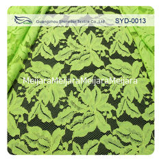 Chine Tissu en nylon de dentelle de corde de coton vert et noir pour Madame Garment, modèle de feuille fournisseur
