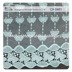 Chine Tissu de dentelle de broderie d'organza de papillon, teinture qui respecte l'environnement/teinture normale fournisseur