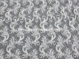 Chine La dentelle visqueuse de Chantilly de corde élégante/a brodé le tissu de dentelle fournisseur