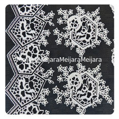 Chine Beau tissu floral noir de dentelle de coton de polyester, tissu suisse de dentelle de mode fournisseur