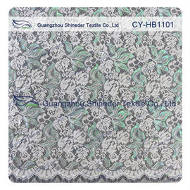La double couleur verte Matalic a brodé le tissu de dentelle/tissu de couture fournisseur