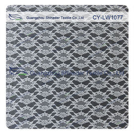 Tissu simple mince blanc de dentelle de maille de filet de nylon de la fleur 100% largeur de 1,5 - de 1.55m fournisseur
