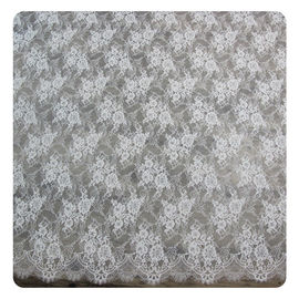 Normale bordée crantée florale ene ivoire en nylon teignant le tissu nuptiale de dentelle de robe fournisseur