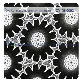 Grand tissu floral noir de dentelle de coton de mode, polyester du coton 50% de 50% fournisseur