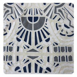 Grand tissu géométrique blanc et noir de dentelle de polyester de coton, 1,45 - 1.5m fournisseur