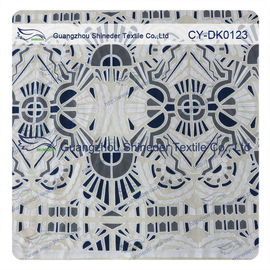 Grand tissu géométrique blanc et noir de dentelle de polyester de coton, 1,45 - 1.5m fournisseur