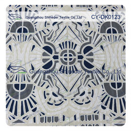 Grand tissu géométrique blanc et noir de dentelle de polyester de coton, 1,45 - 1.5m fournisseur
