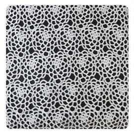 Tissu antique de dentelle de broderie de polyester de bout droit, fleur blanche fournisseur
