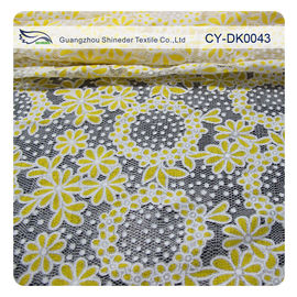 Tissu sur toute la surface de dentelle de fleur de burn-out de polyester coloré par cercle de coton pour des vêtements d'enfant fournisseur