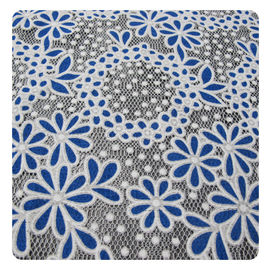 Tissu sur toute la surface de dentelle de fleur de burn-out de polyester coloré par cercle de coton pour des vêtements d'enfant fournisseur