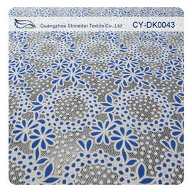 Tissu sur toute la surface de dentelle de fleur de burn-out de polyester coloré par cercle de coton pour des vêtements d'enfant fournisseur