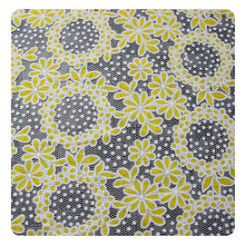 Tissu sur toute la surface de dentelle de fleur de burn-out de polyester coloré par cercle de coton pour des vêtements d'enfant fournisseur