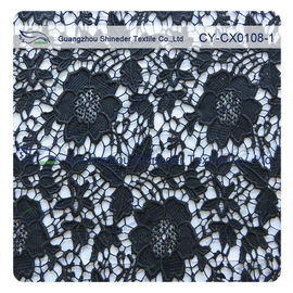 Tissu en nylon blanc/de noir couleur de coton de robe florale, dentelle brodée fournisseur