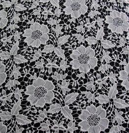 Tissu en nylon blanc/de noir couleur de coton de robe florale, dentelle brodée fournisseur