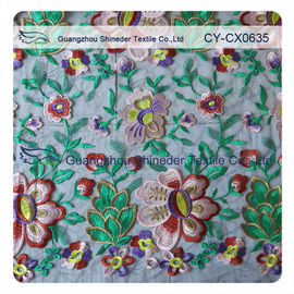 Floral qui respecte l'environnement de tissu de dentelle de coton brodé avec la largeur de 120cm fournisseur